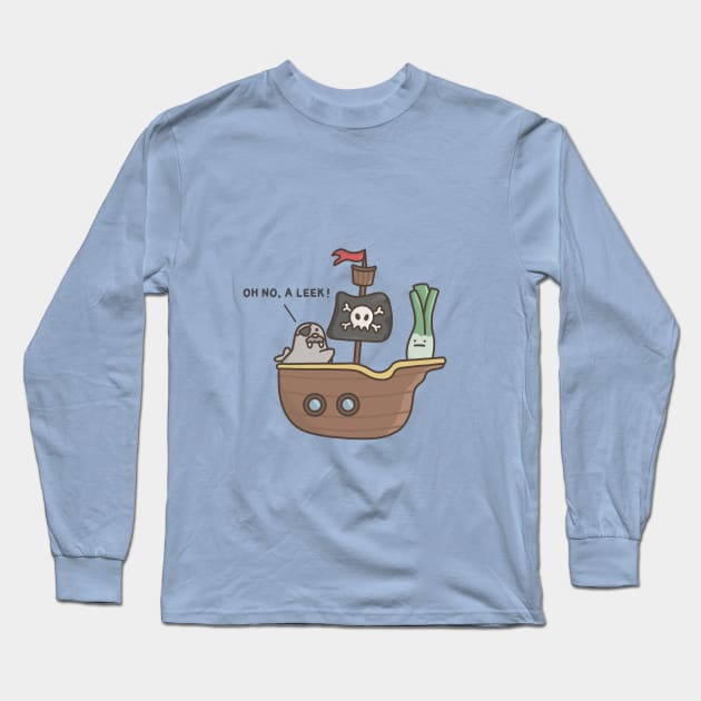 A Pirate Ship Leek Long Sleeve T-Shirt by pbanddoodles